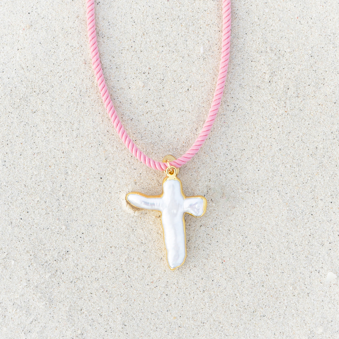 Amen Mother of Pearl Pink Necklace