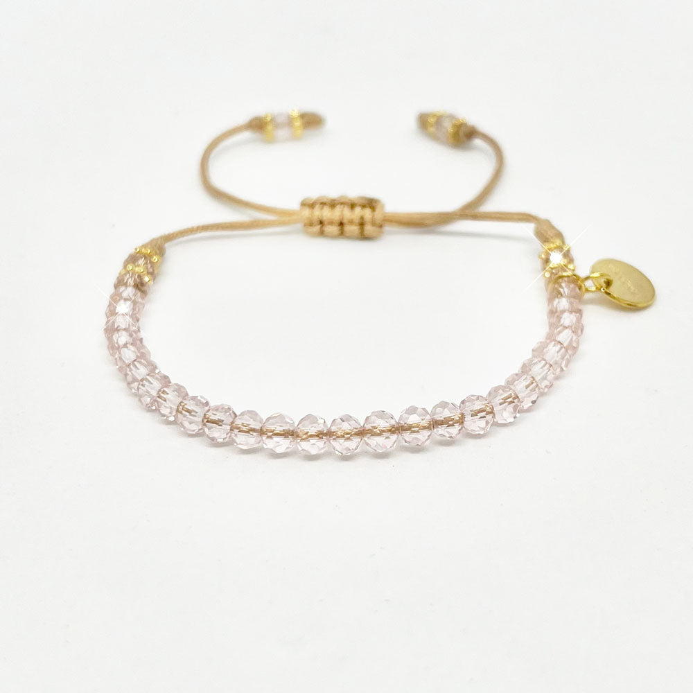 Friendship Crystal Shiny Misty Pink Bracelet