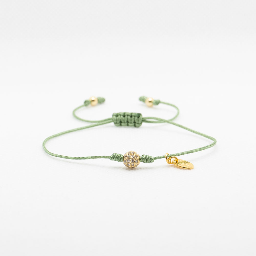 Night at the Ball Gold Green Thread Bracelet